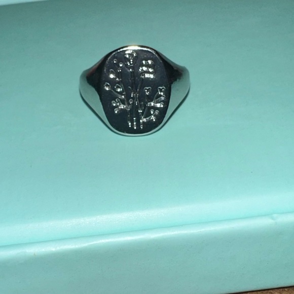 Wildflower signet ring wild flower stamped 925✅ - Picture 2 of 5